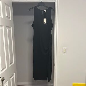 A New Day Side Ruched Midi Dress – Black, XXL, NWT